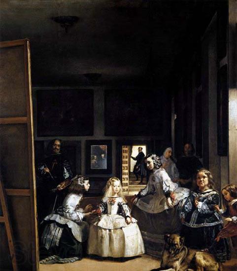VELAZQUEZ, Diego Rodriguez de Silva y Las Meninas or The Family of Philip IV Norge oil painting art